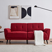 W041 (Red) Modern red polyester fabric sofa