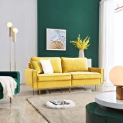 W076 (Yellow) Modern yellow velvet fabric sofa