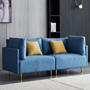 Comfortable blue linen modern sofa main photo