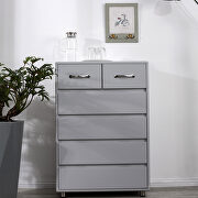 R005 (Gray) Six drawer side table in gray