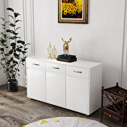 R006 (White) Three doors side table in white