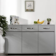 R006 (Gray) Three doors side table in gray