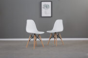 W657 (White) White simple fashion leisure plastic chair (set of 2)