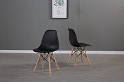 Black simple fashion leisure plastic chair (set of 2)