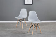 Light gray simple fashion leisure plastic chair (set of 2) main photo