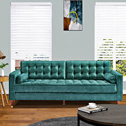 Green velvet sofa loveseat for living room main photo