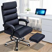 HJ183 (Black) Black high quality pu leather high back adjustable desk chair