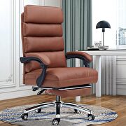 HJ183 (Brown) Brown high quality pu leather high back adjustable desk chair
