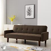 Brown linen upholstery sofa bed main photo