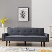 Dark gray linen upholstery sofa bed
