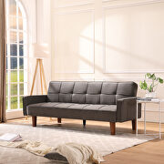W035 (Gray) Living room gray linen sofa bed