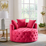 Rose red leisure single round chair main photo