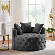 W584 (Gray) Dark gray leisure single round chair