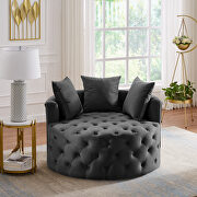 W584 (Black) Black gray leisure single round chair