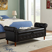 Black multifunctional storage rectangular sofa stool main photo