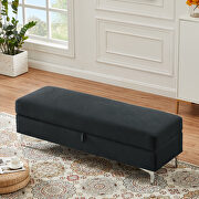 Black velvet upholstery leisure stool main photo