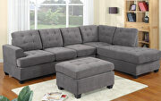Gray soft microfiber sectional sofa