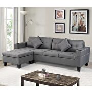 Gray reversible sectional sofa set for living room with l shape chaise lounge main photo