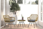 Modern rattan coffee chair table set 3 pcs, outdoor furniture rattan chair main photo