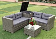 4 piece patio sectional wicker rattan outdoor furniture sofa set main photo
