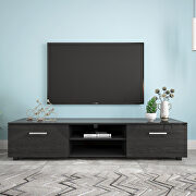 Black TV stand for 70 inch tv stands, media console entertainment center television table main photo