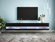 W873 (Black) Wall mounted floating 80 TV stand with 20 color leds black