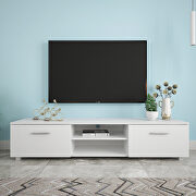 White TV stand for 70 inch tv stands, media console entertainment center television table main photo