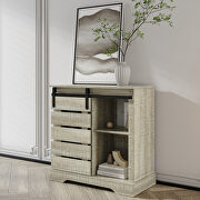 SB005 (Gray) Buffet sideboard with sliding barn door and interior shelves in gray