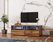 UK008 (Walnut) Walnut TV cabinet with dual end color changing led light strip