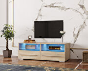 UK008 (Oak) Rustic oak TV cabinet with dual end color changing led light strip