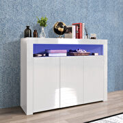 White high gloss sideboard storage cabinet with led light main photo