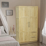 Modern look high wardrobe with 2 doors in oak main photo