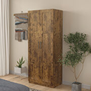 W004 (Walnut) High wardrobe with 2 doors in walnut