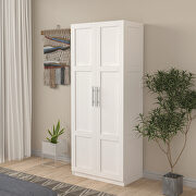W004 (White) High wardrobe with 2 doors in white