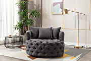 Gray modern swivel accent chair barrel chair for hotel living room main photo