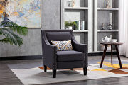 Accent armchair living room chair, charcoal linen main photo
