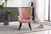 Accent chair living room/bed room, modern leisure chair pink velvet fabric main photo