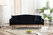 Loveseat sofa with stainless feet black velvet main photo