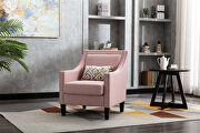 Accent armchair living room chair, pink linen main photo