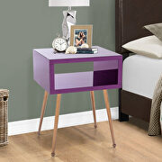 W126 (Purple) Mirror nightstand, end/ side table in purple finish