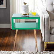 Mirror nightstand, end/ side table in green finish