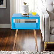 W126 (Blue) Mirror nightstand, end/ side table in light blue finish