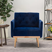 Navy accent chair, leisure single sofa with rose golden feet