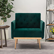 Green accent chair, leisure single sofa with rose golden feet main photo