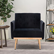 Black accent chair, leisure single sofa with rose golden feet main photo