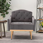 Gray accent chair, leisure single sofa with rose golden feet main photo
