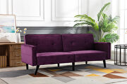Purple velvet fabric sofa bed sleeper main photo