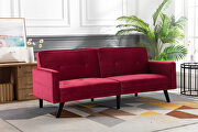 Red velvet fabric sofa bed sleeper main photo
