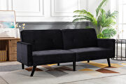 Black velvet fabric sofa bed sleeper main photo
