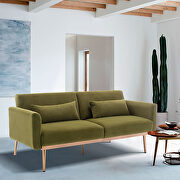 Loveseat green velvet sofa sofa with metal feet main photo
